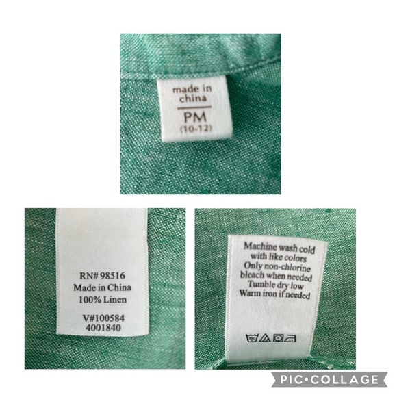 Coldwater Creek 100% Linen Button Up Green Blouse - Sz PM (10-12) - Picture 4 of 13